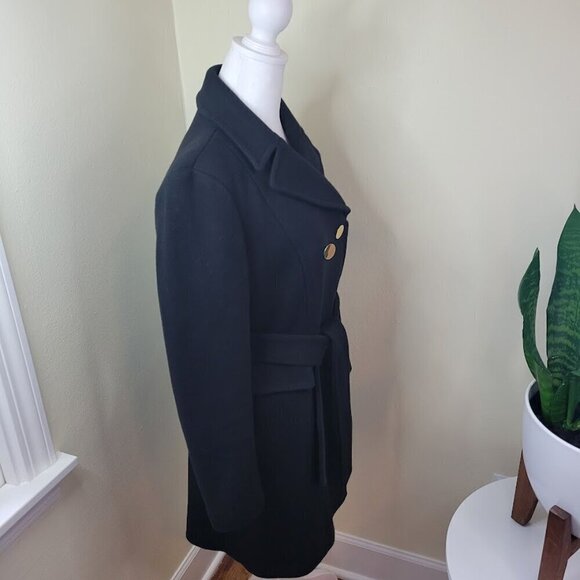 INC Ki Black Double Breasted Belted Trench Coat Jacket Women's Size XS - Picture 7 of 14